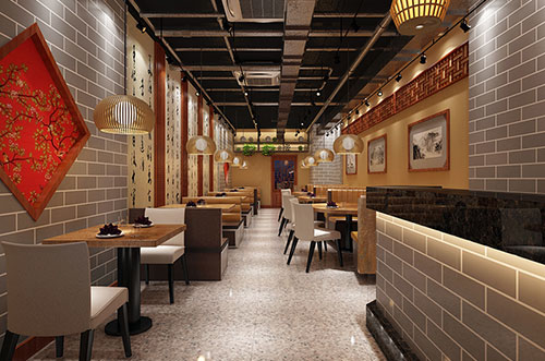 中堂镇传统中式餐厅餐馆装修设计效果图