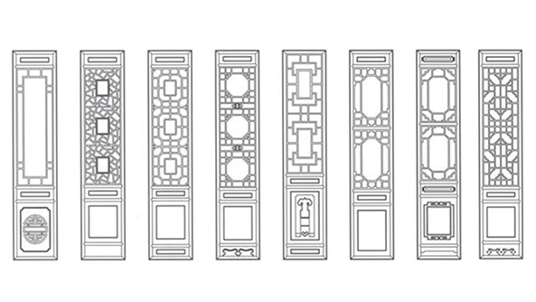 中堂镇喜迎门中式花格CAD设计图样式大全