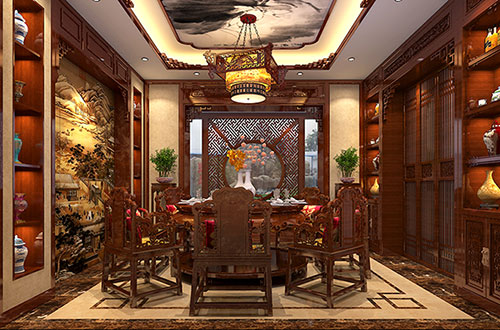 中堂镇温馨雅致的古典中式家庭装修设计效果图